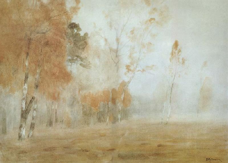 Isaac Levitan Mist,Autumn oil painting picture